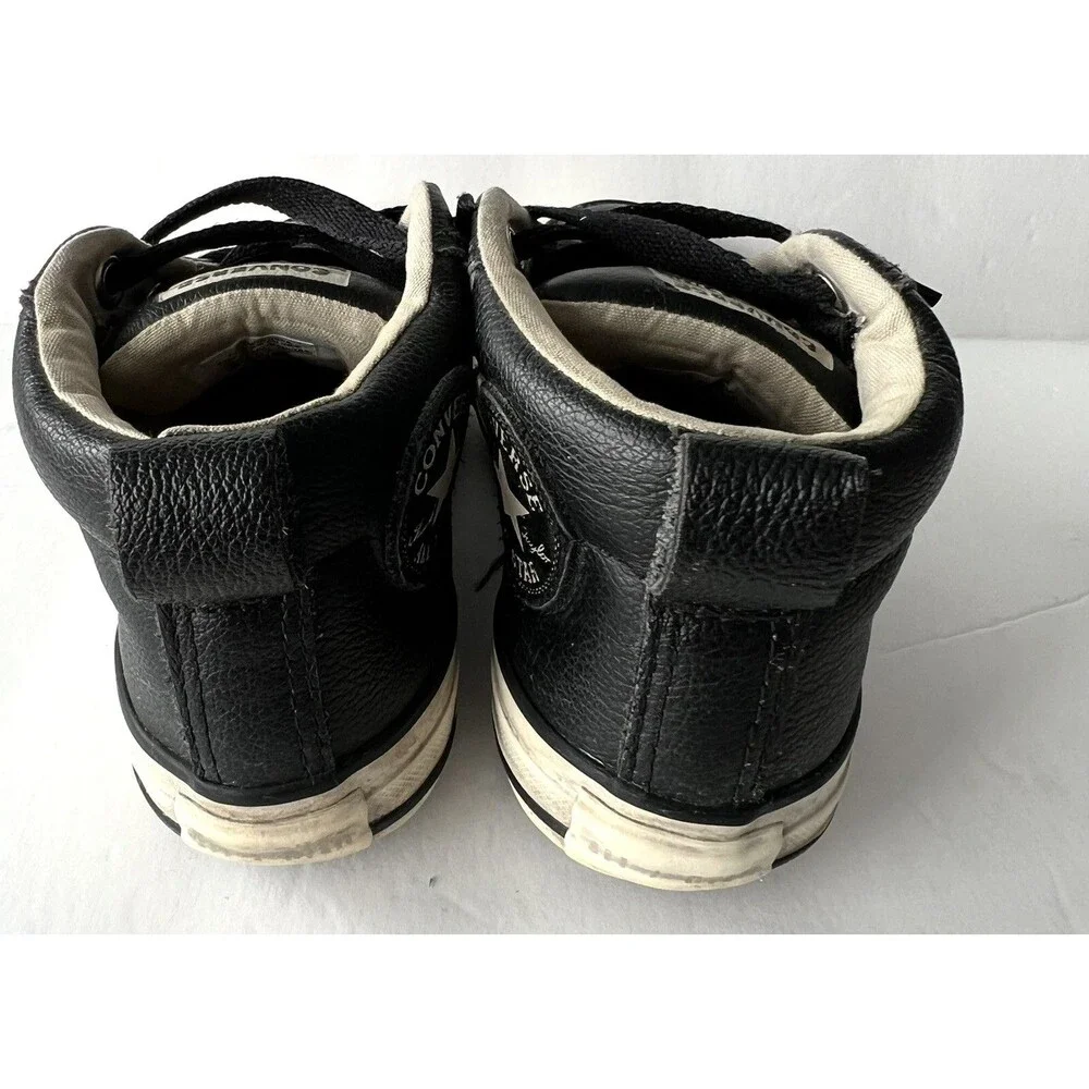 CONVERSE ALL STAR CHUCK TAYLOR LEATHER HIGHT TOP SNEAKERS KIDS SIZE 13.5 BLACK